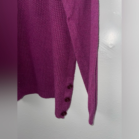 Talbots magenta sweater with button details - Picture 2 of 5